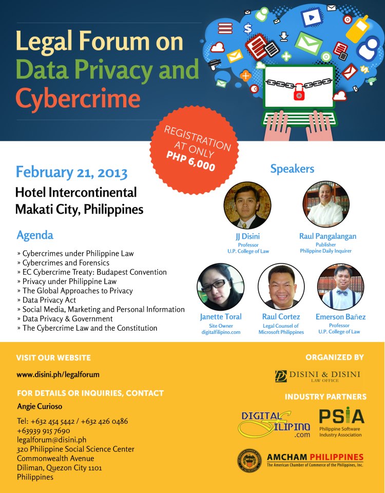 Legal Forum on Data Privacy and Cybercrime by Disini and Disini Law Office